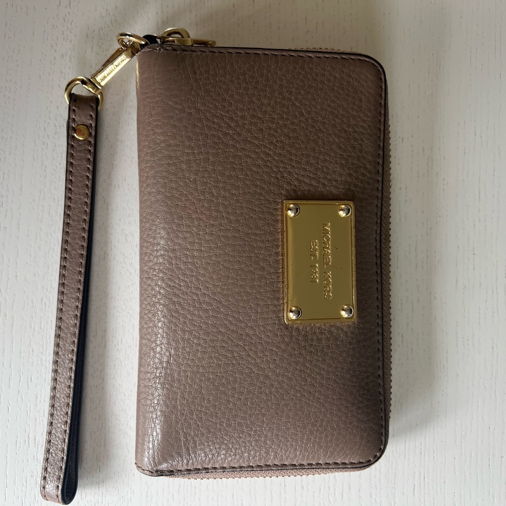 Michael Kors Brown Wristlet Wallet